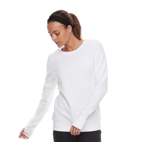 tek gear | Tops | Tek Gear White Pullover Crewneck Sweatshirt Small |  Poshmark